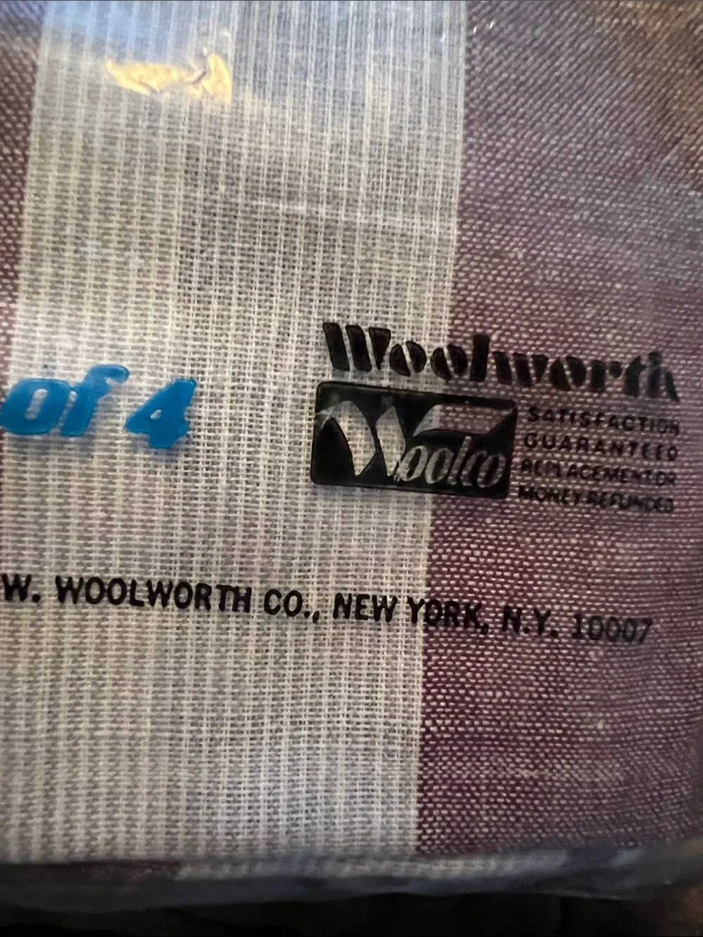 WoolWorth Striped Handkerchiefs in White and Brown, 4 in the pack.